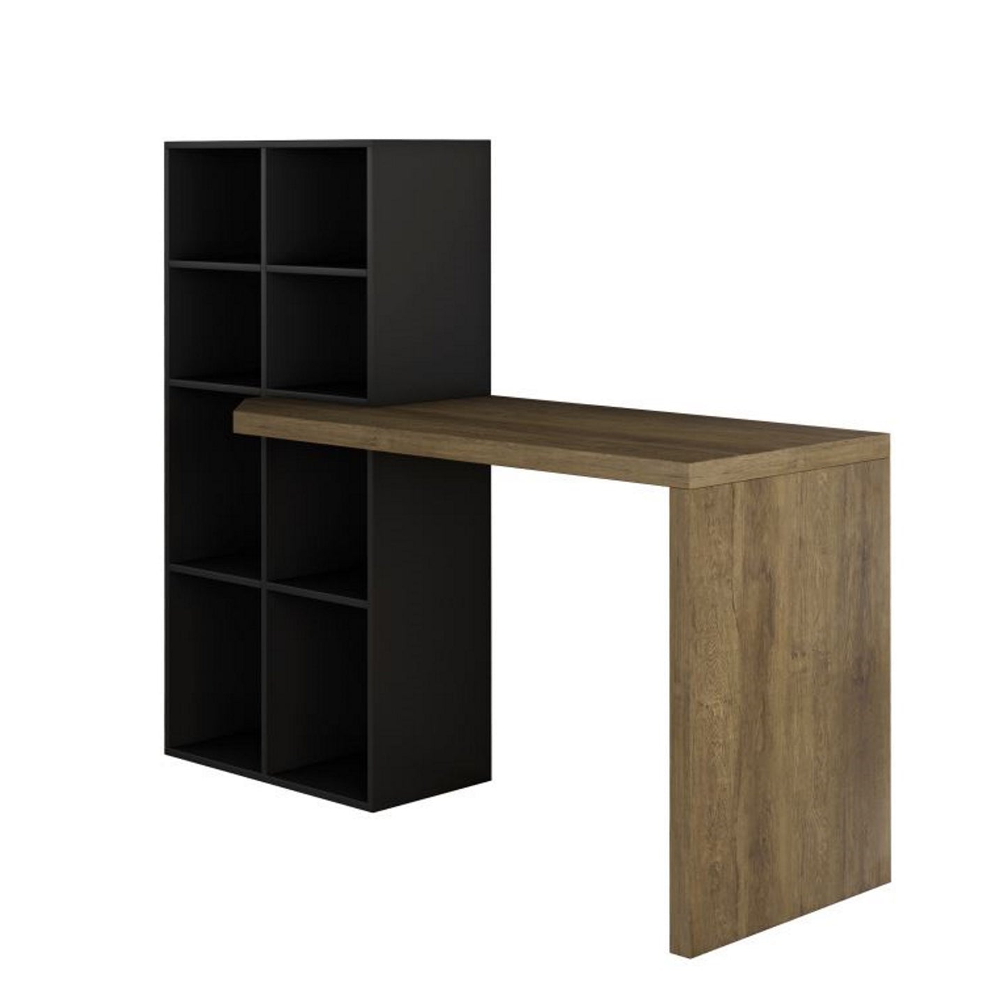 Workzone Pinto Desk 1500mm Built in Shelf Unit Dark Oak