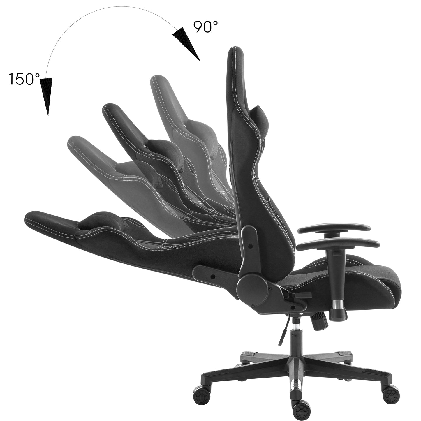 Workzone Stealth Ergonomic, Office Chair, Gaming Chair Black