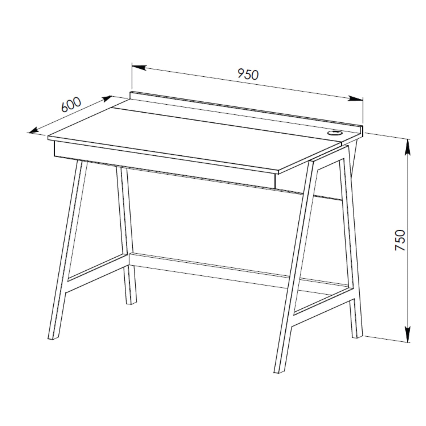 Workzone Aspect Desk 1000mm Lift up Storage Compartment Oak