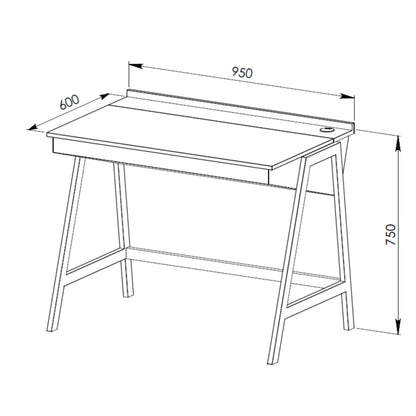 Workzone Aspect Desk 1000mm Lift up Storage Compartment Oak