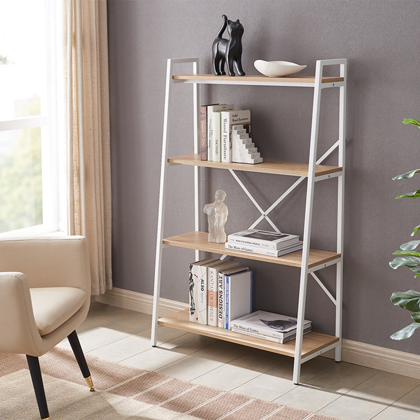 Workzone Aspect Bookcase 1300mm Open Style Oak