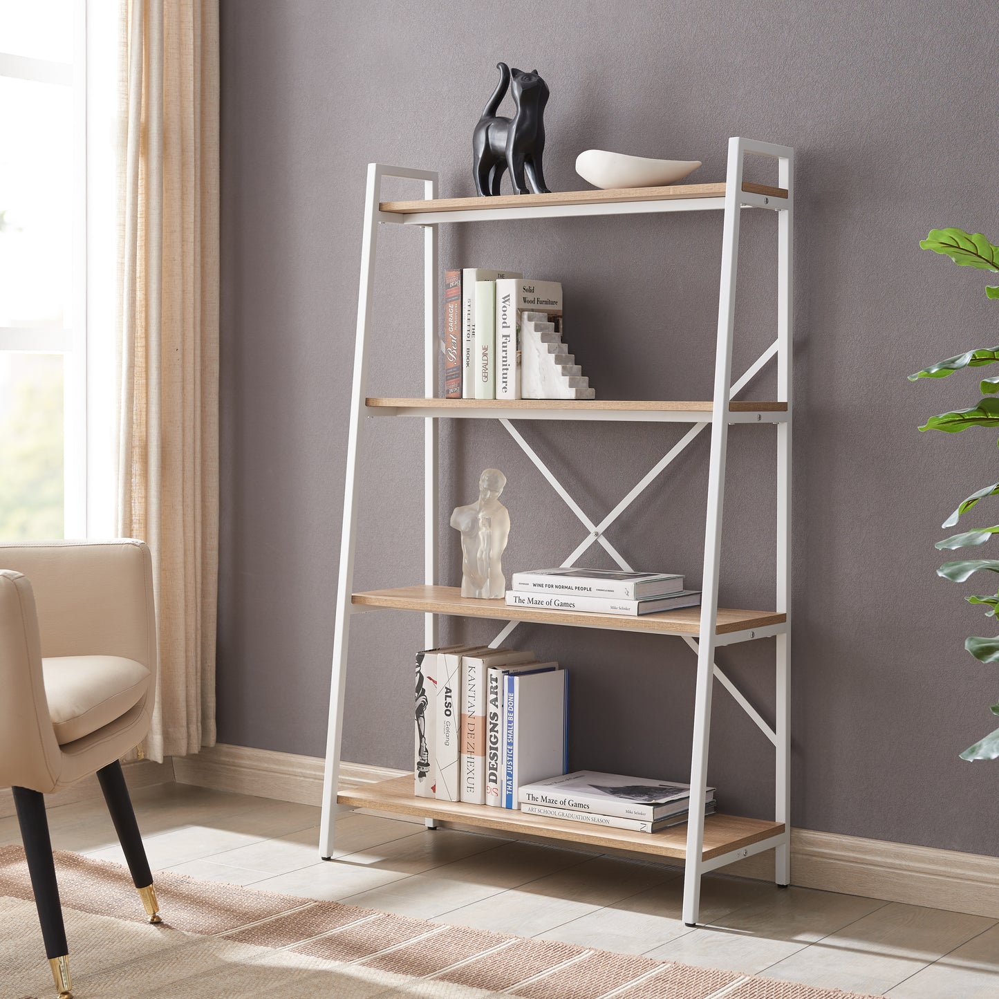 Workzone Aspect Bookcase 1300mm Open Style Oak