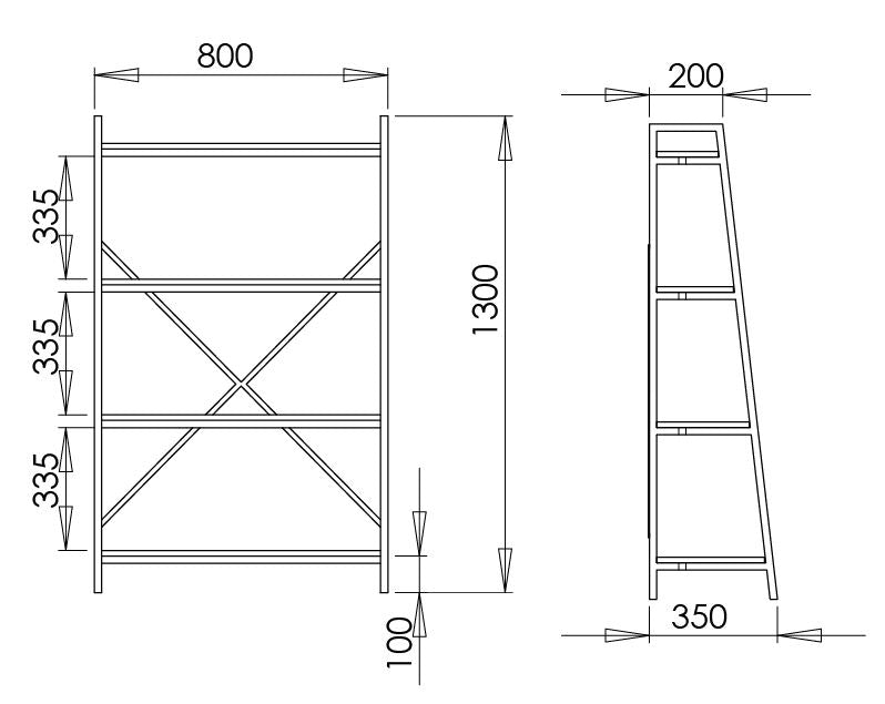 Workzone Aspect Bookcase 1300mm Open Style Oak