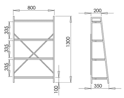 Workzone Aspect Bookcase 1300mm Open Style Oak