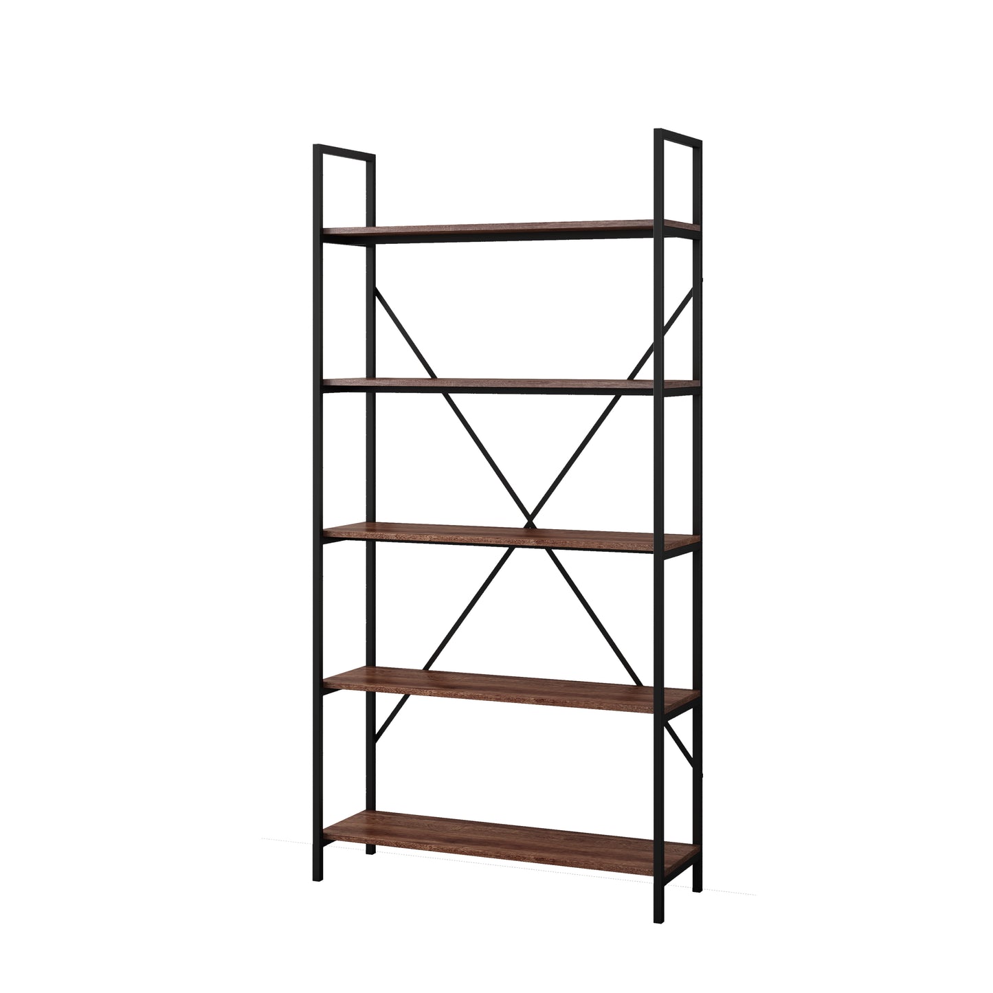 Workzone Aspect Bookcase 1800mm Open Style Dark Oak