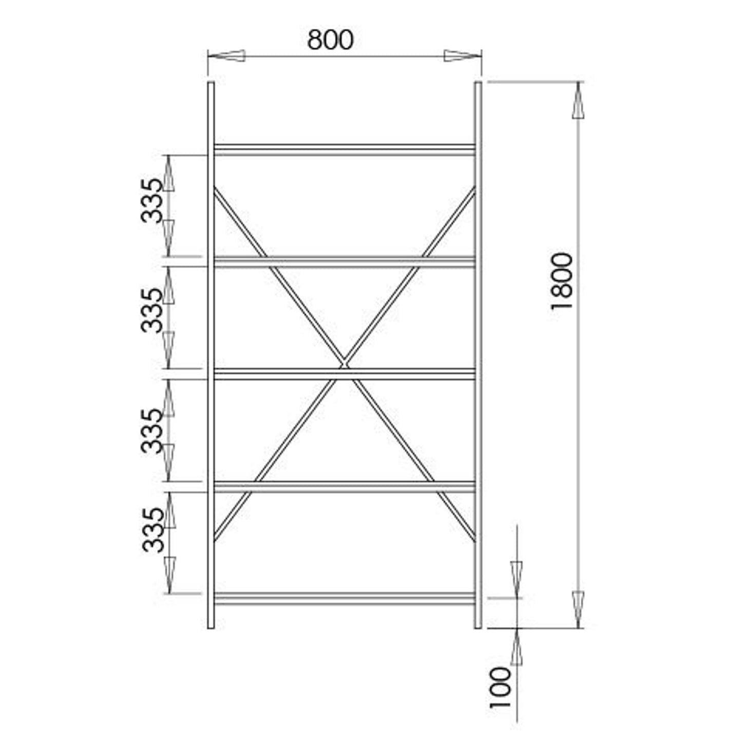 Workzone Aspect Bookcase 1800mm Open Style Oak